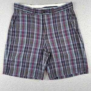 Polo Ralph Lauren Shorts Men's 34 Blue‎ Red Plaid 9" Inseam Lightweight Summer